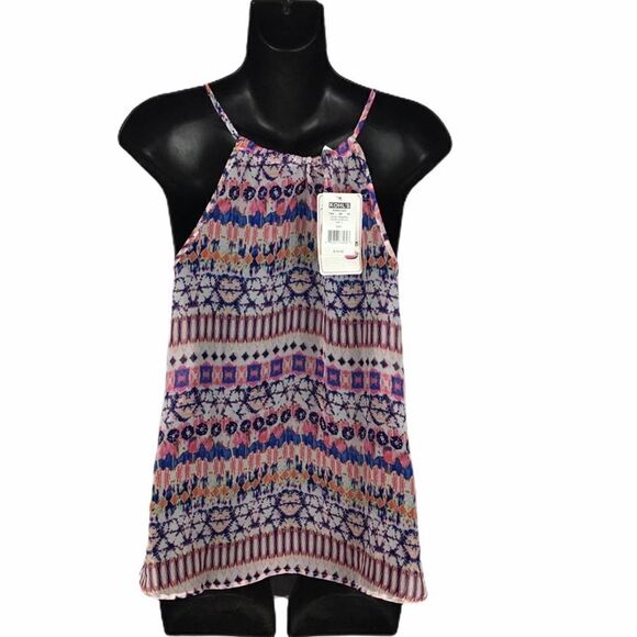 Three Pink Hearts boho sheer multi color blouse S - Picture 3 of 8